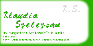 klaudia szelezsan business card